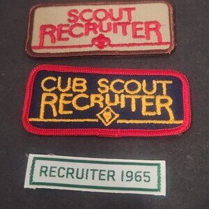 Vintage Embroidered Boy Scouts of America BSA Cub Scouts Recruiter Patches